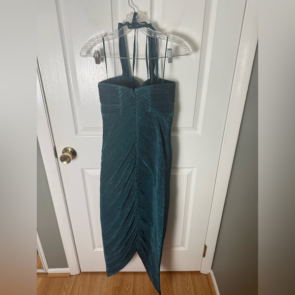 Cult Gaia Milo Plisse Halter Midi Dress in Sea Moss 6 - Picture 6 of 11